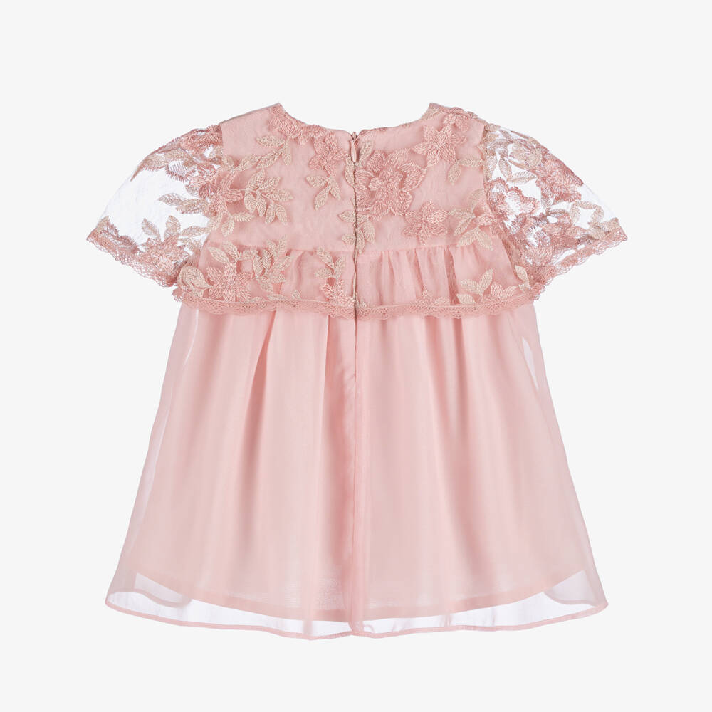 Patachou-Girls Blush Chiffon Cape Dress | Childrensalon Outlet