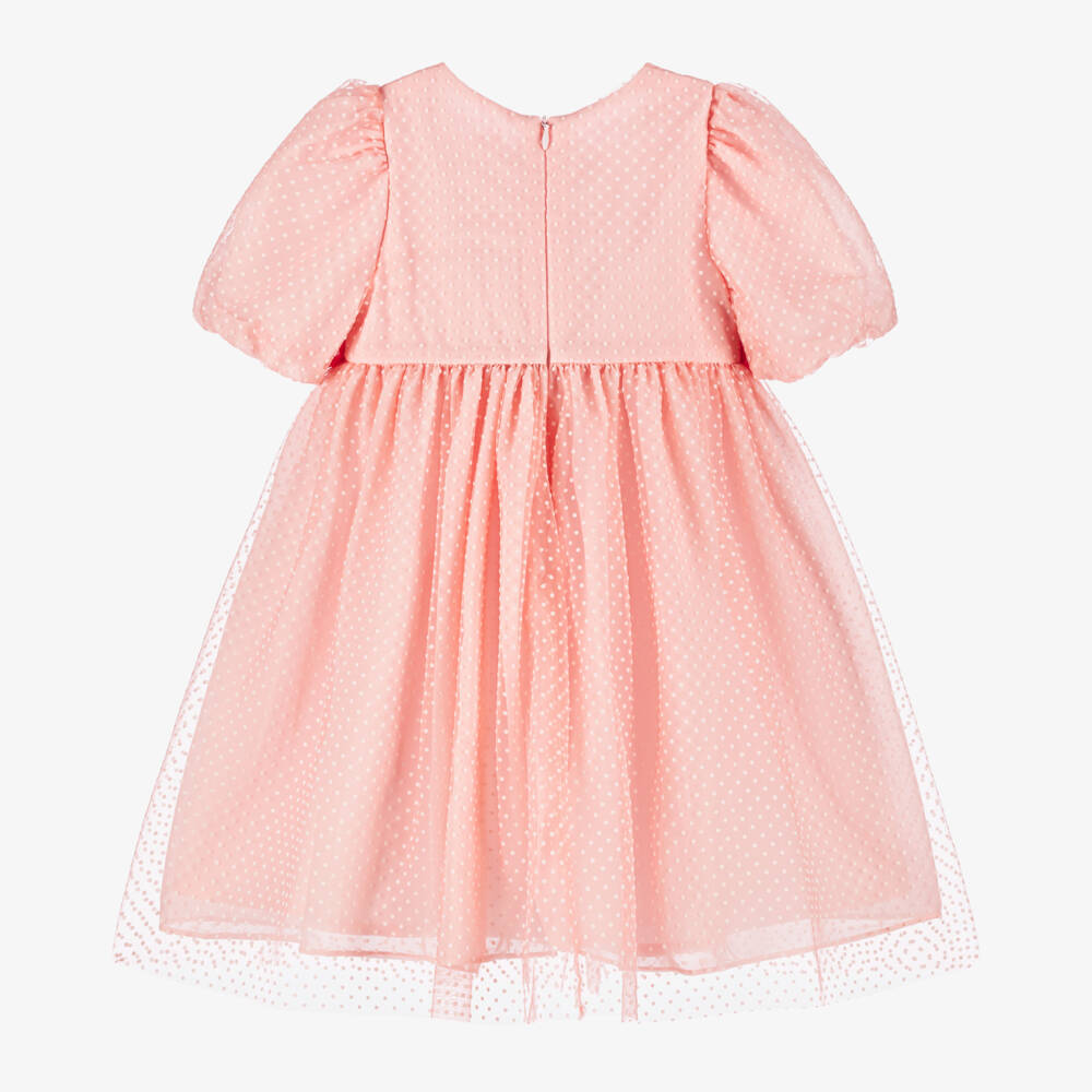 Patachou-Girls' Blush Dotty Tulle Frock | Childrensalon Outlet