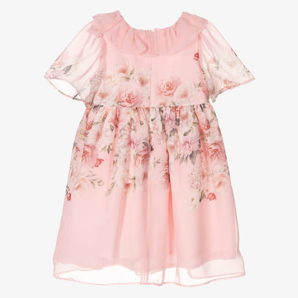 Patachou-Girls Blush Floral Chiffon Frock | Childrensalon Outlet