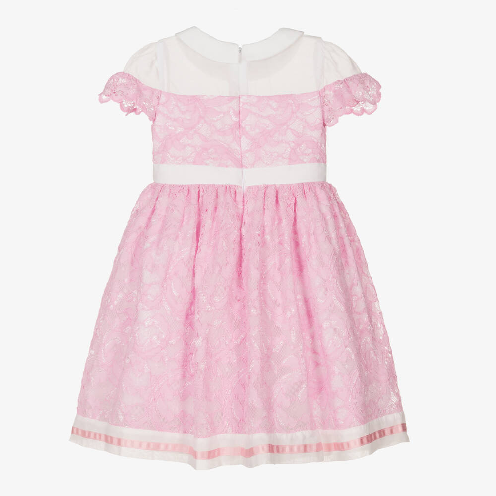 Patachou-فستان شيفون دانتيل وردي للبنات | Childrensalon Outlet