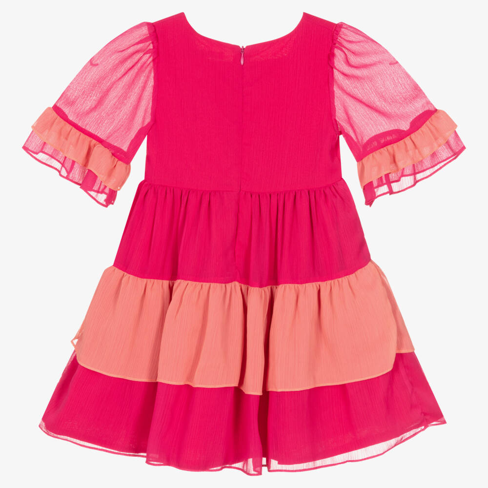 Patachou-Платье из многослойного шифона для девочек в нежно-розовом цвете | Childrensalon Outlet