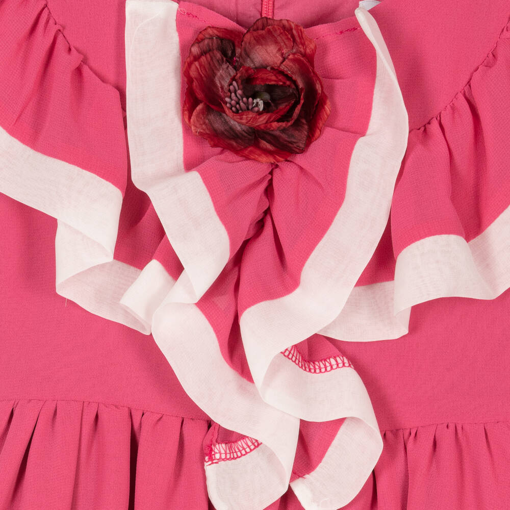 Patachou-Girls Blush Ruffled Chiffon Frock | Childrensalon Outlet