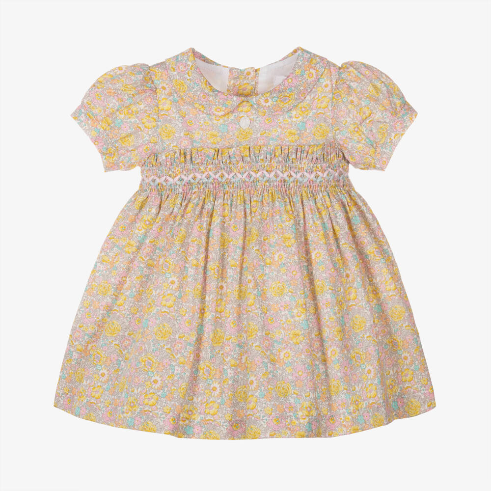 Patachou-Girls Blush & Sunshine Floral Dress | Childrensalon Outlet