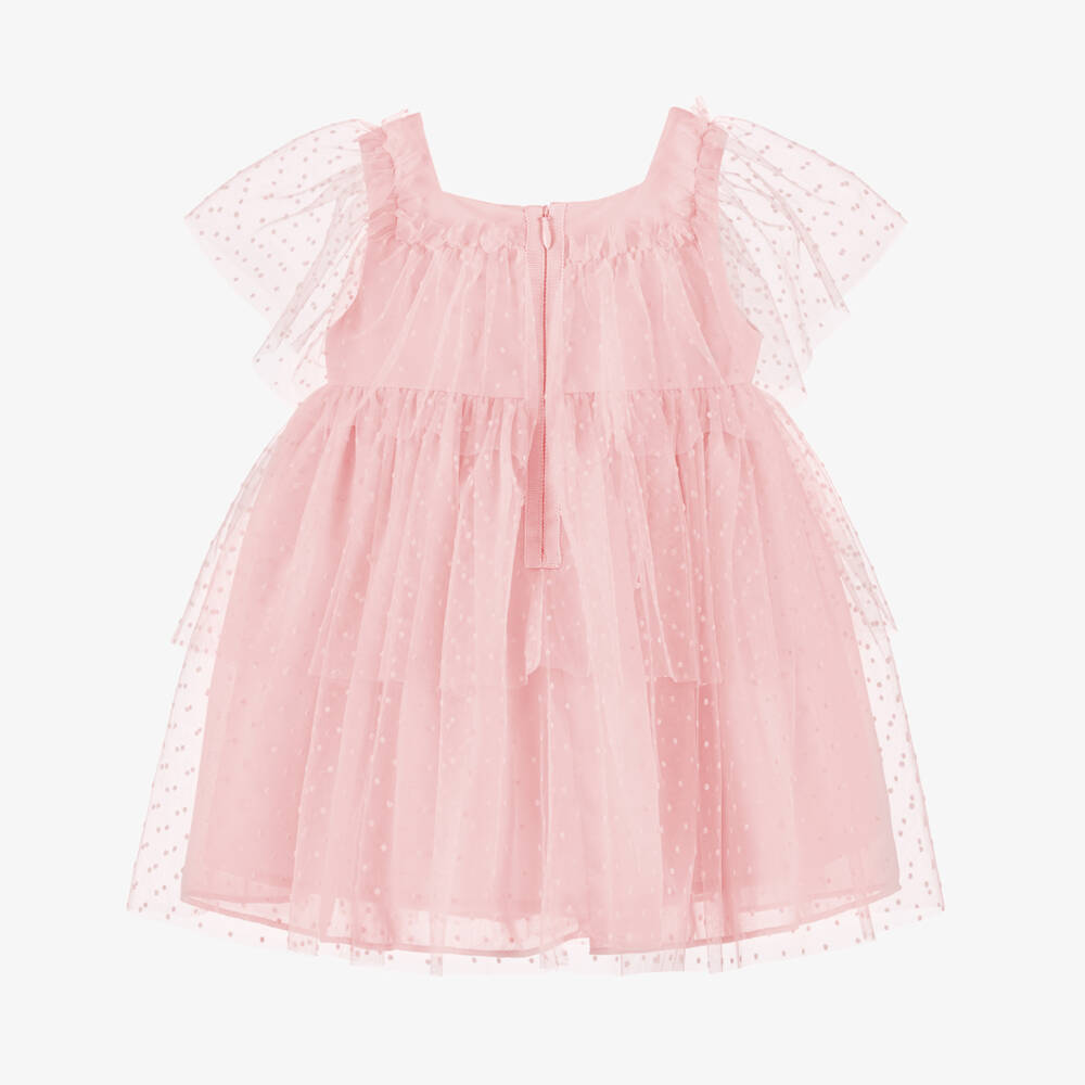 Patachou-Girls Blush Tulle & Chiffon Frock | Childrensalon Outlet