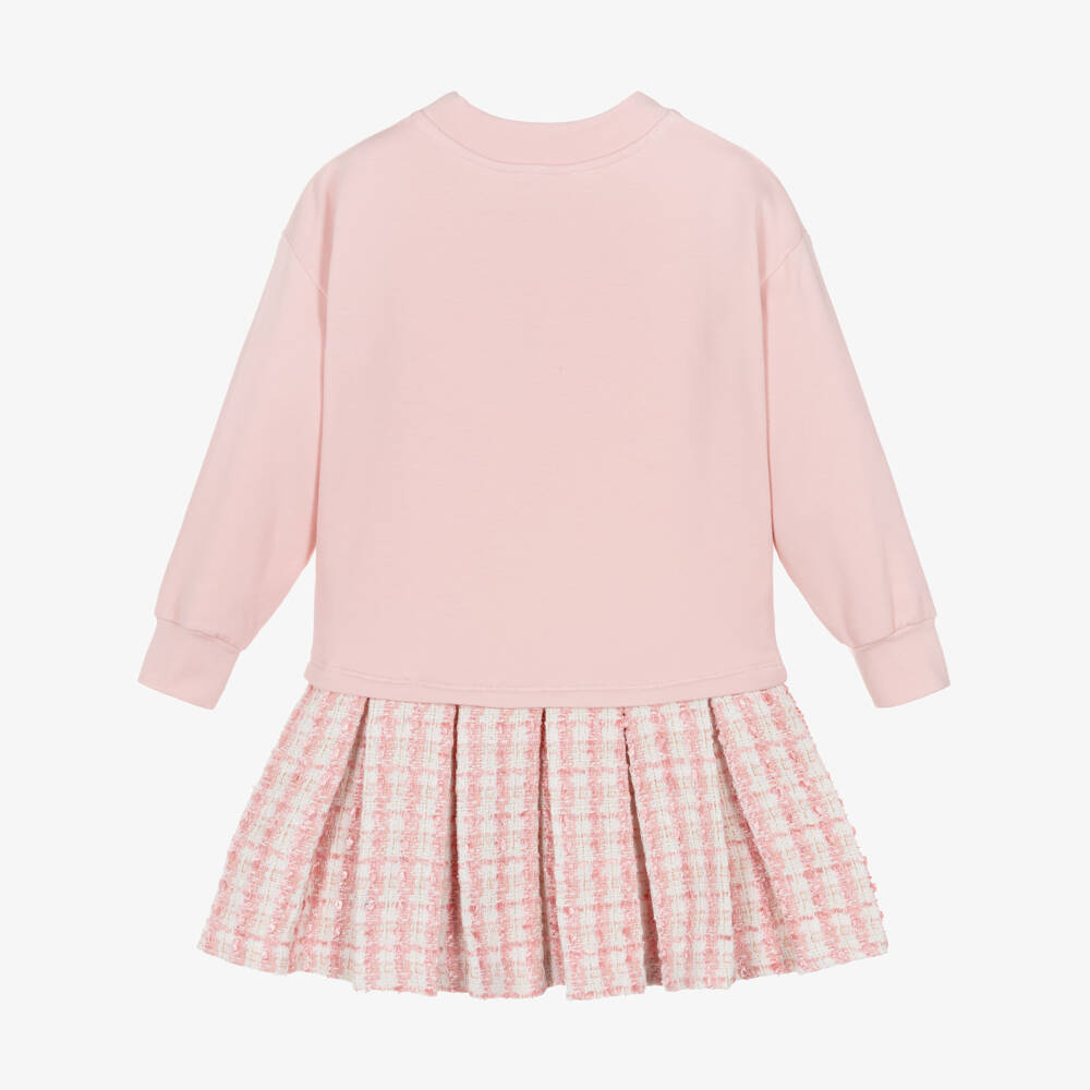 Patachou-Girls Blush Tweed Dress | Childrensalon Outlet