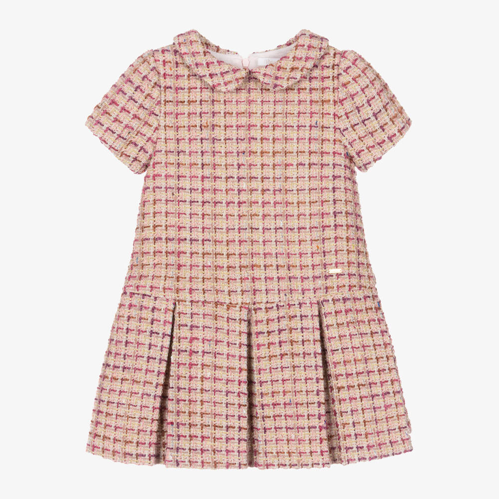 Patachou-Girls Blush Tweed Frock | Childrensalon Outlet