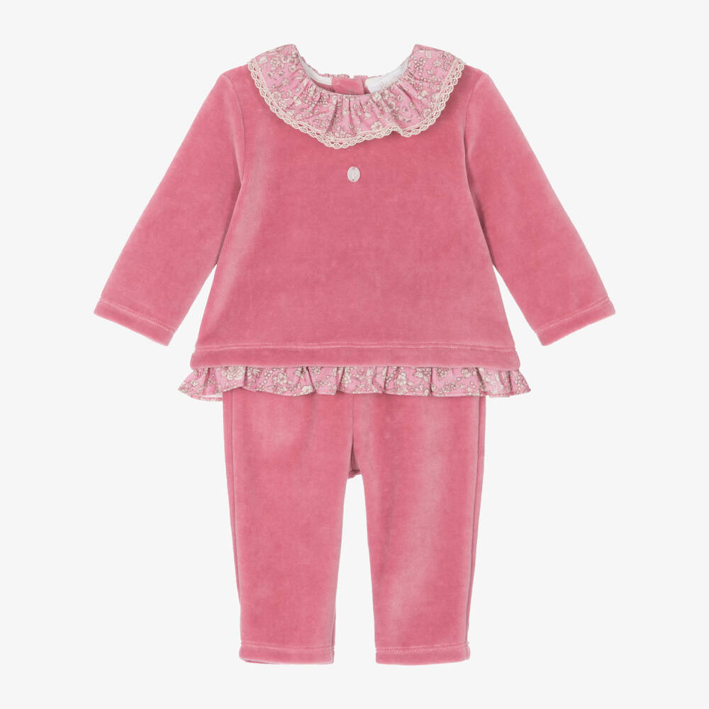 Patachou-Girls Blush Velour Print Outfit | Childrensalon Outlet