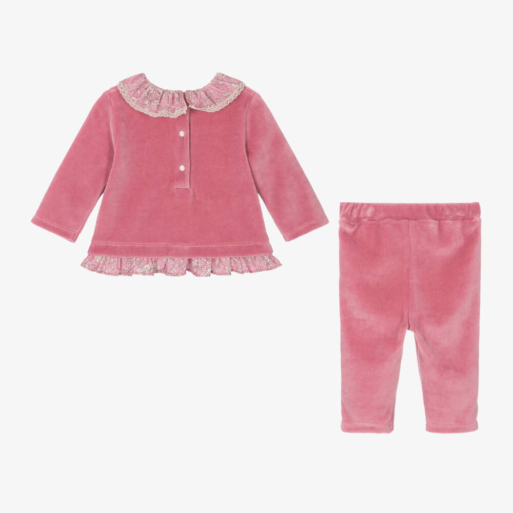 Patachou-Girls Blush Velour Print Outfit | Childrensalon Outlet