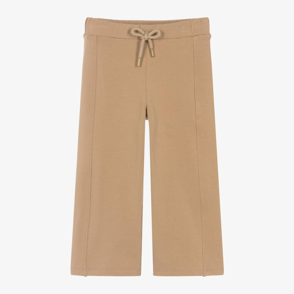 Patachou-Girls Camel Wide Leg Joggers | Childrensalon Outlet