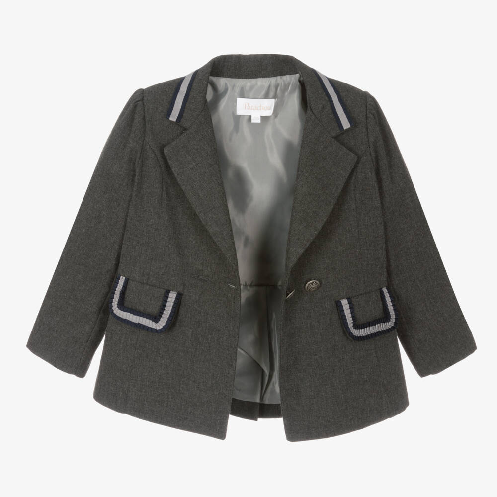 Patachou-Girls Charcoal Cotton Jacket | Childrensalon Outlet