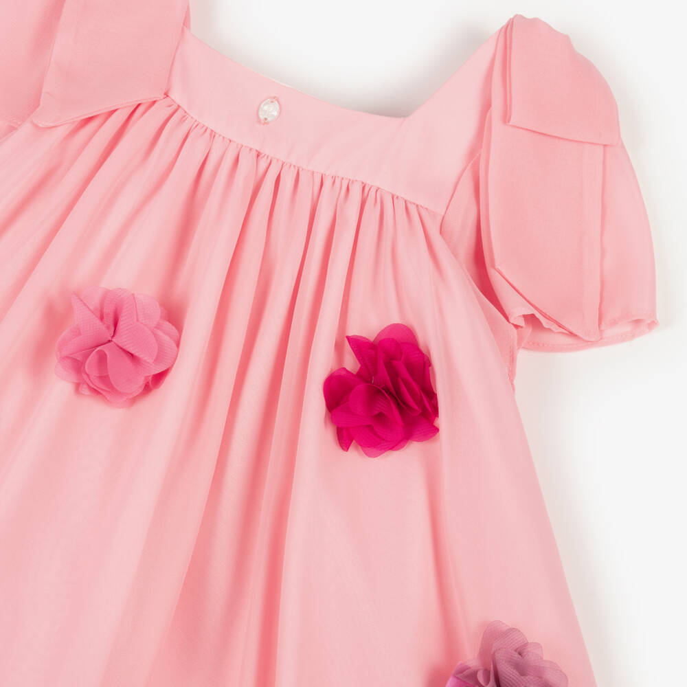 Patachou-فستان شيفون للبنات مزين بالورود ثلاثية الأبعاد | Childrensalon Outlet