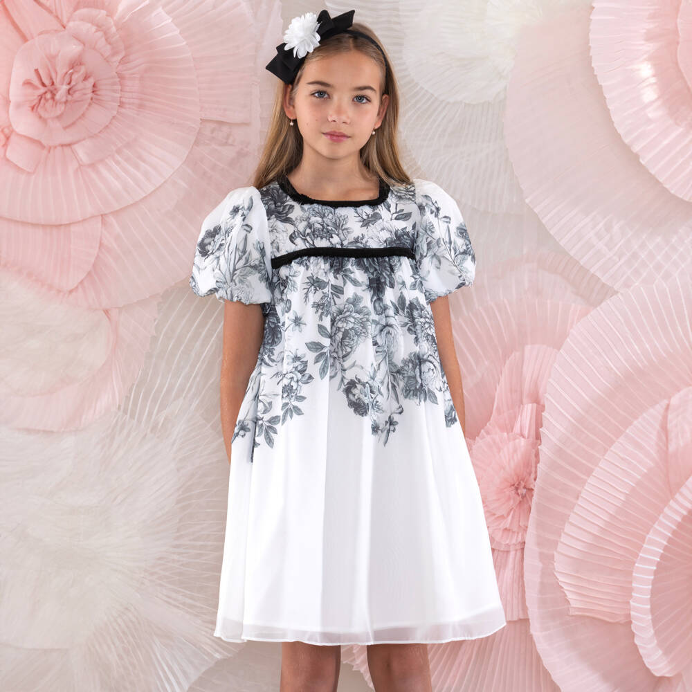 Patachou-Шифоновое платье с цветочным шармом для девочек | Childrensalon Outlet