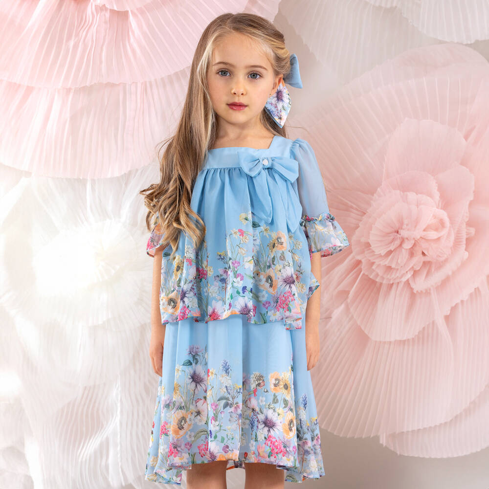 Patachou-Шифоновое платье с цветочной элегантностью для девочек | Childrensalon Outlet
