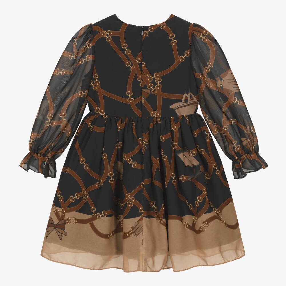 Patachou-Girls Chiffon Equestrian Motif Dress | Childrensalon Outlet