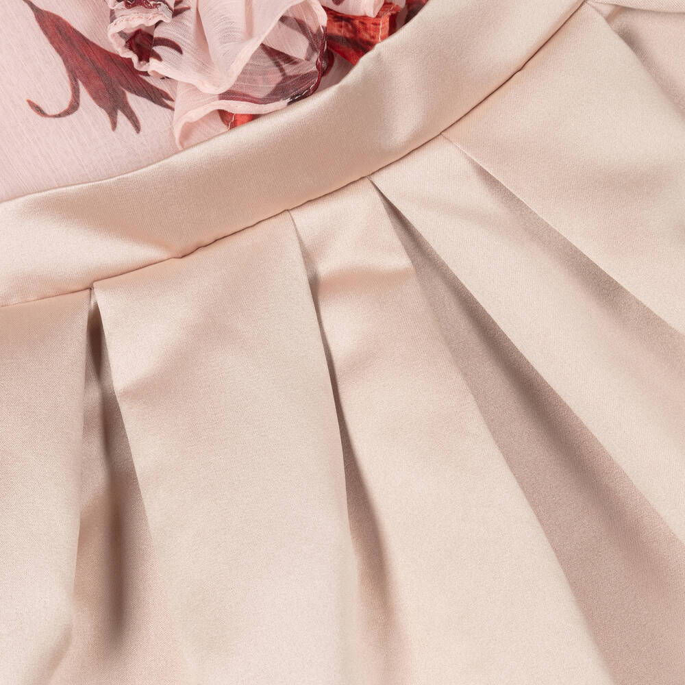 Patachou-فستان ساتان وشيفون لون زهري | Childrensalon Outlet