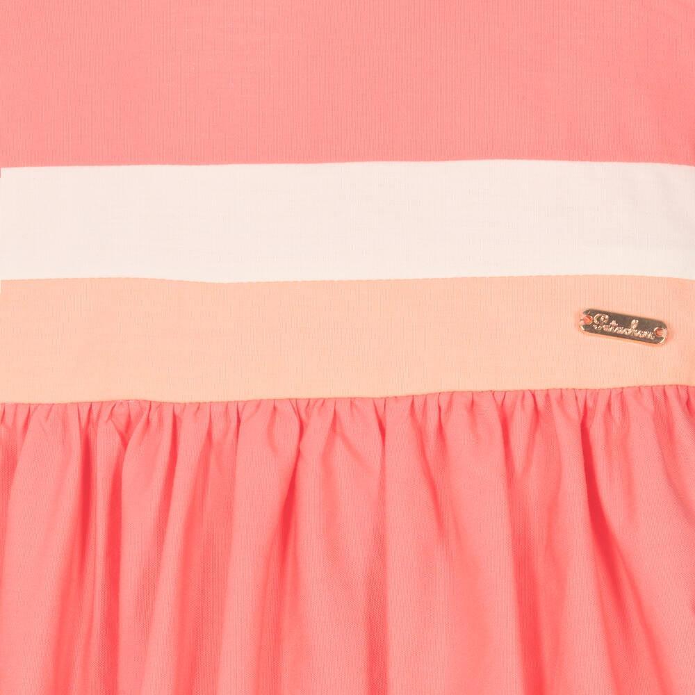 Patachou-Розово-оранжевое хлопковое платье | Childrensalon Outlet