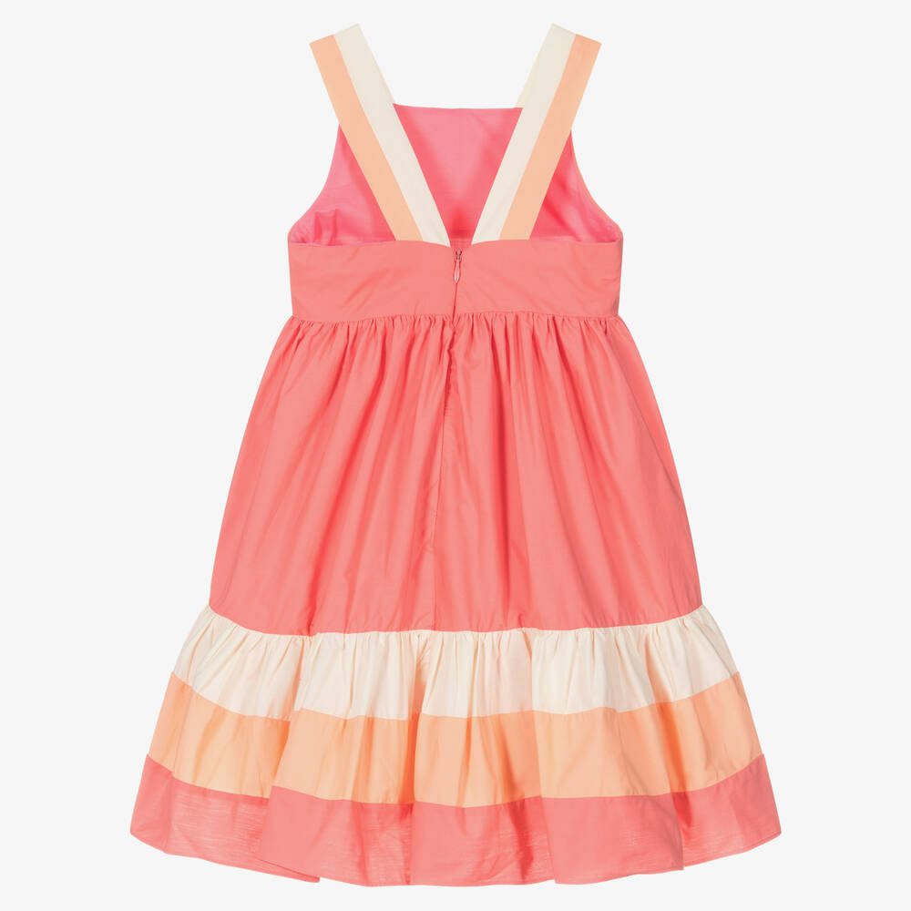 Patachou-Розово-оранжевое хлопковое платье | Childrensalon Outlet