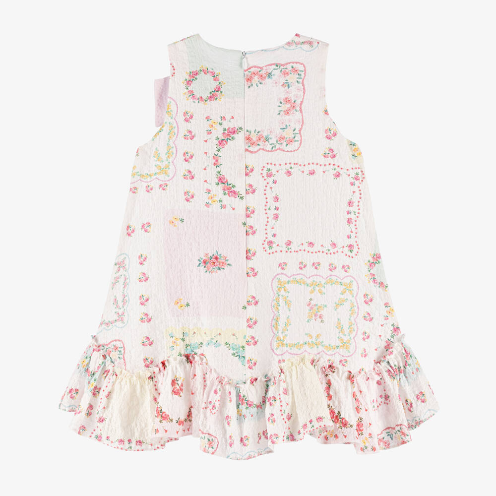 Patachou-Платье из хлопка для девочек белое | Childrensalon Outlet