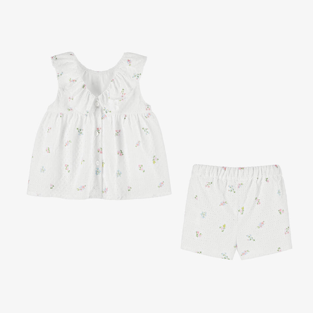 Patachou-Girls Cotton Blossom Shorts Ensemble | Childrensalon Outlet