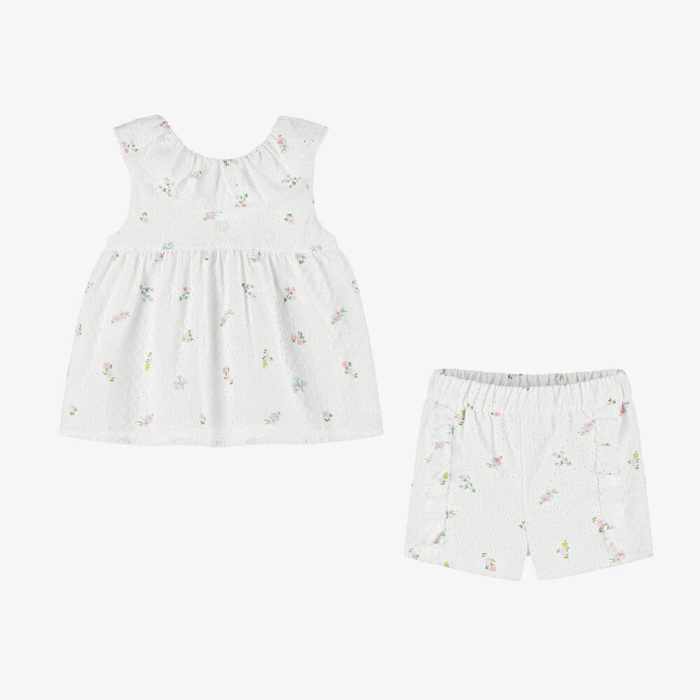 Patachou-Girls Cotton Blossom Shorts Ensemble | Childrensalon Outlet