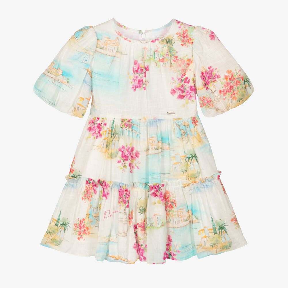 Patachou-Платье из хлопка с цветочным узором для девочек | Childrensalon Outlet
