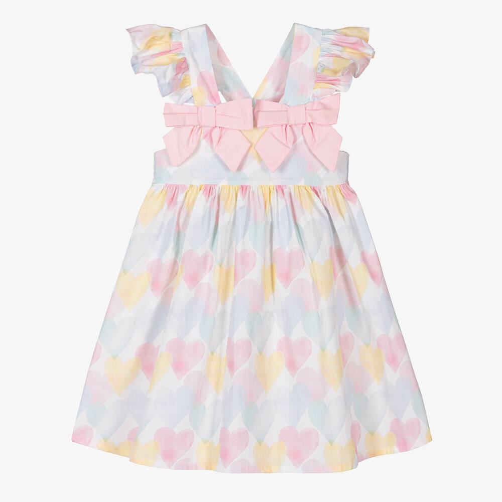 Patachou-Girls Cotton Pastel Heart Dress | Childrensalon Outlet