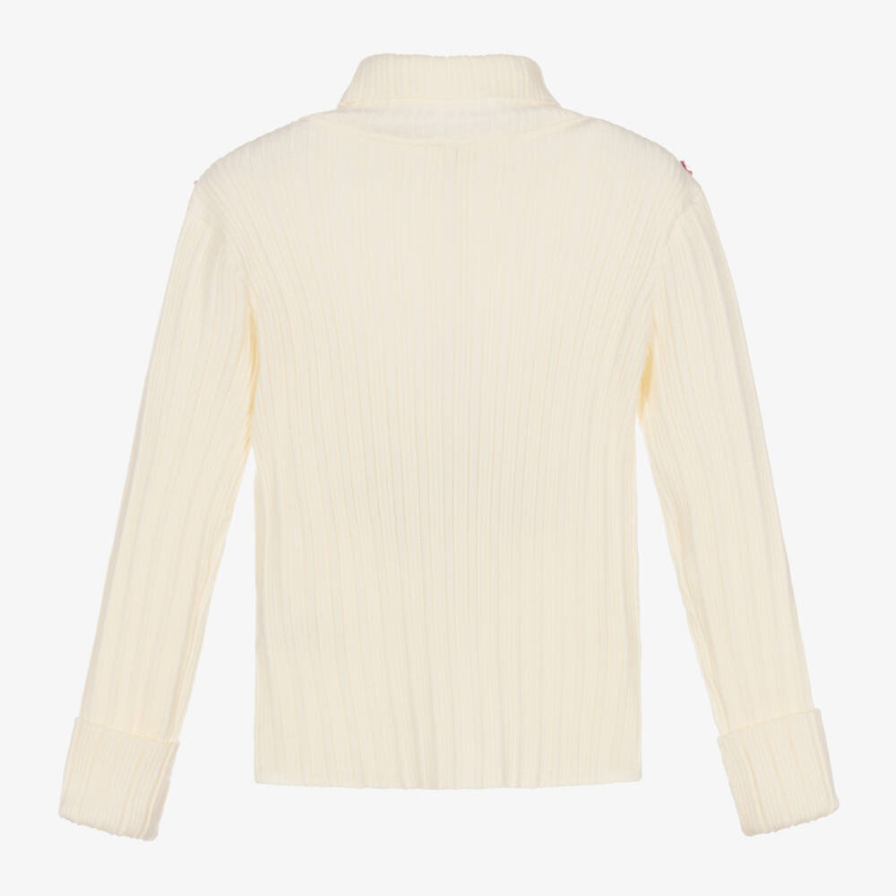Patachou-Кремовая водолазка с твидовыми акцентами для девочек | Childrensalon Outlet