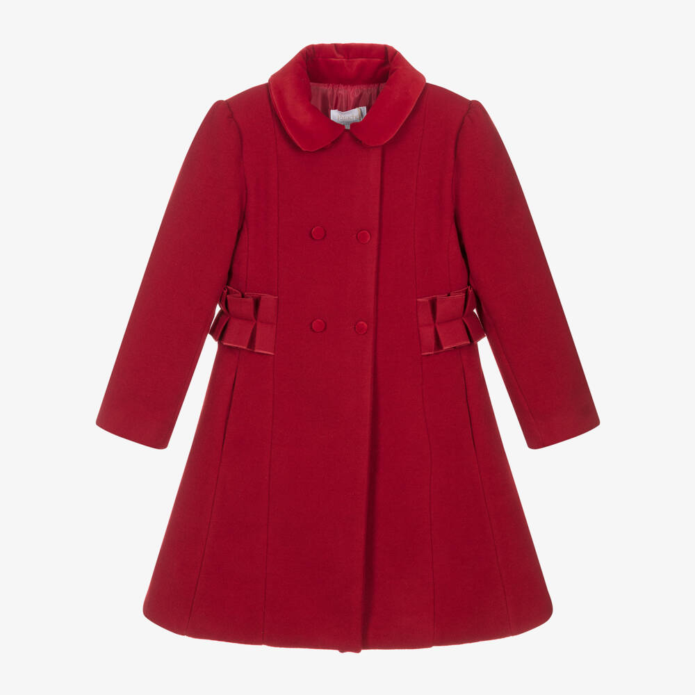 Patachou-Girls Crimson Felted Overcoat | Childrensalon Outlet