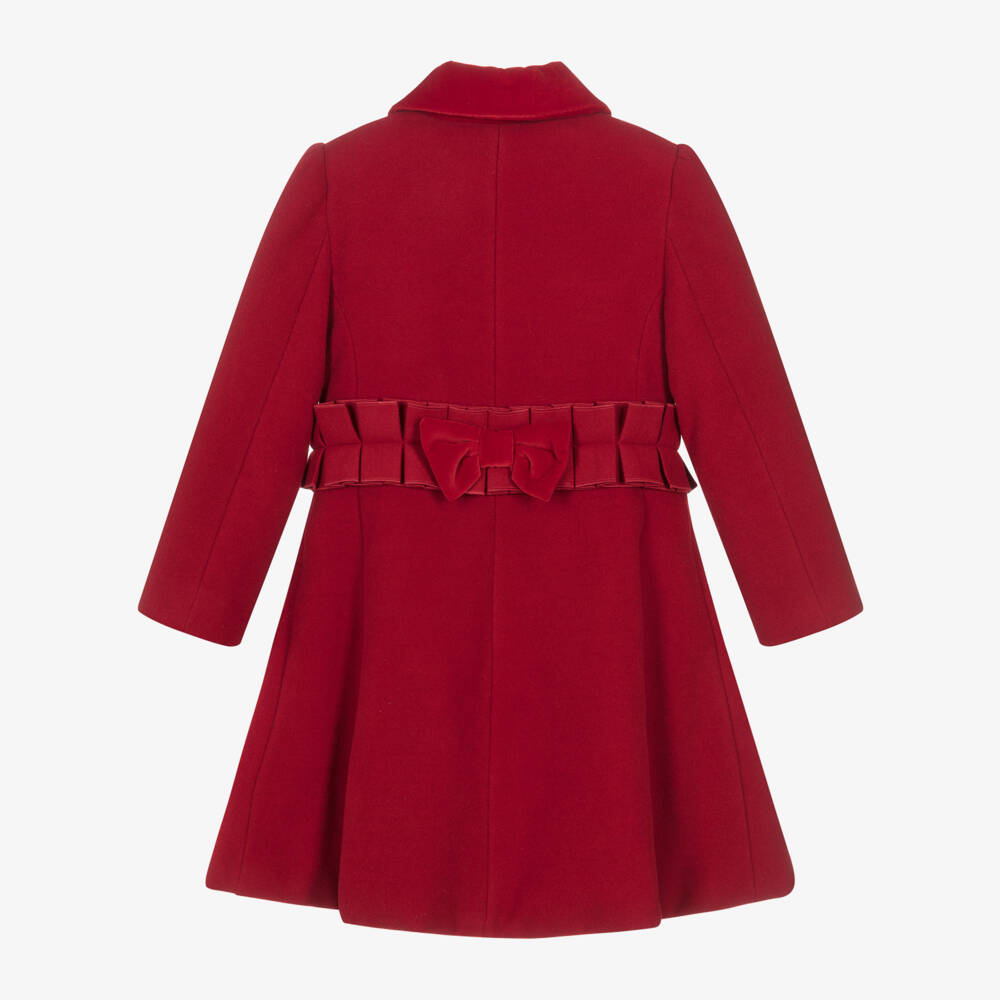 Patachou-Girls Crimson Felted Overcoat | Childrensalon Outlet