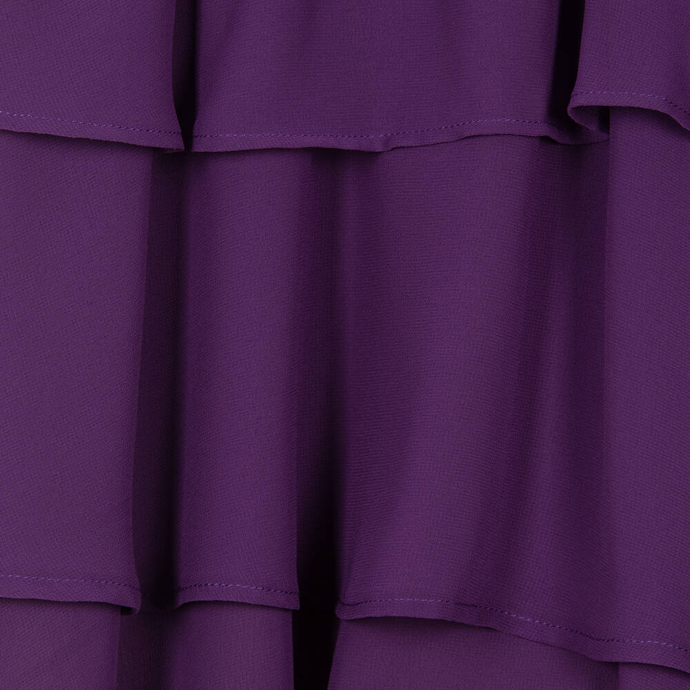 Patachou-Girls Dark Purple Chiffon Dress | Childrensalon Outlet