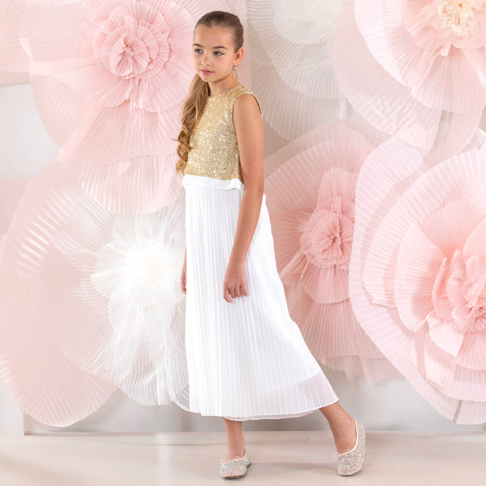 Patachou-جمبسوت ذهبي براق للبنات | Childrensalon Outlet