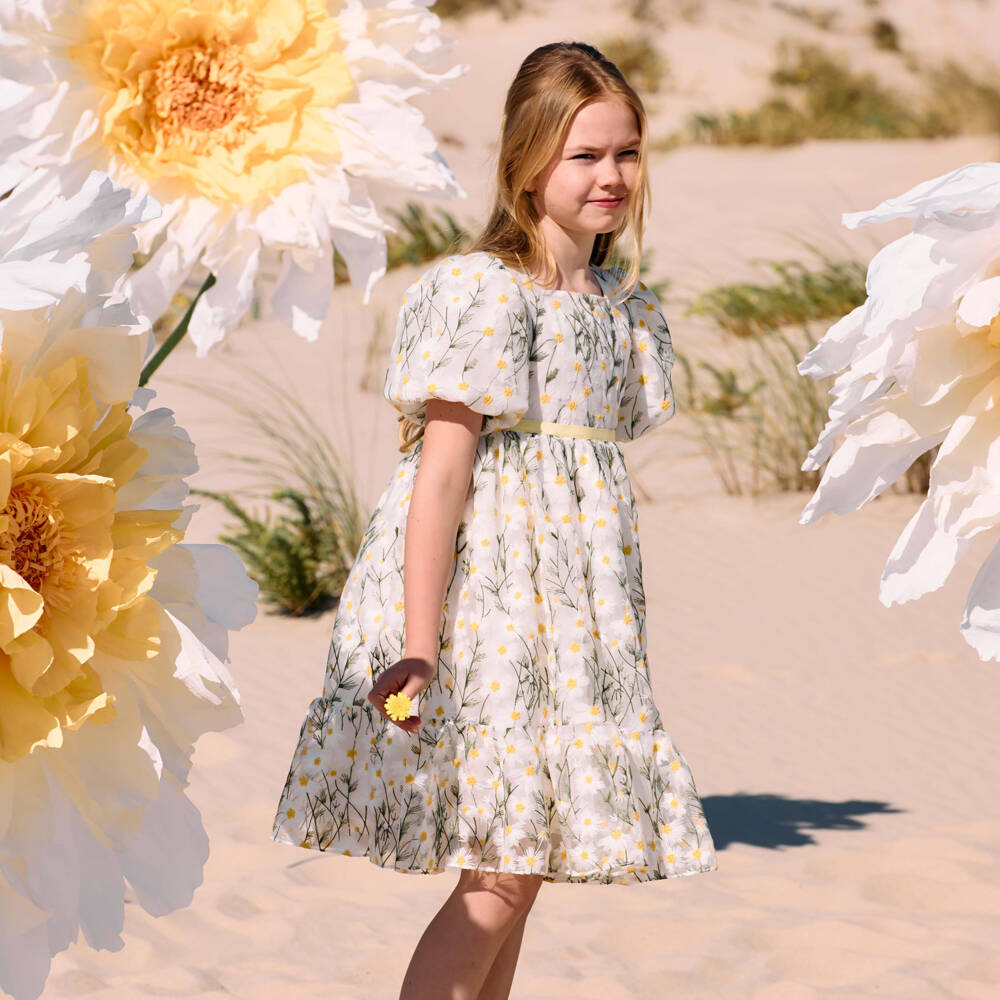 Patachou-Girls' Delicate Organza Floral Dress | Childrensalon Outlet