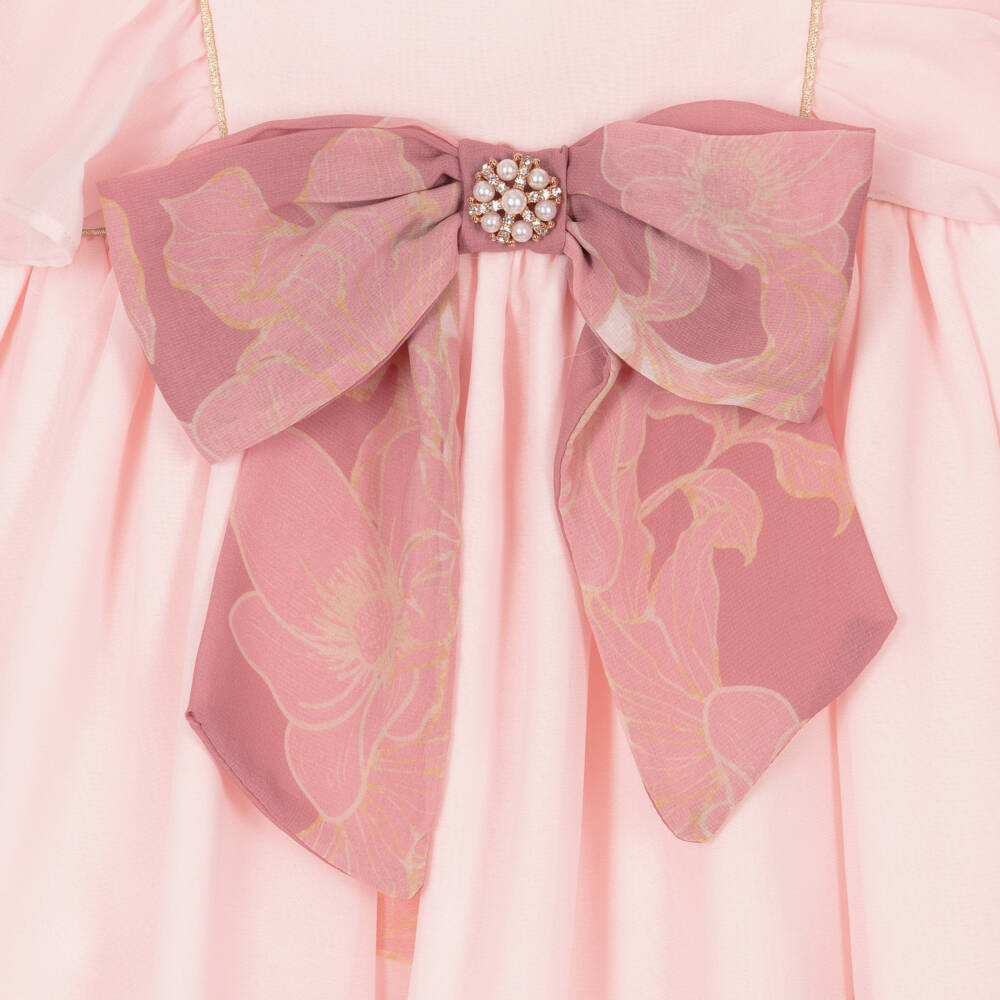 Patachou-Girls Delicate Pink Chiffon Gown | Childrensalon Outlet