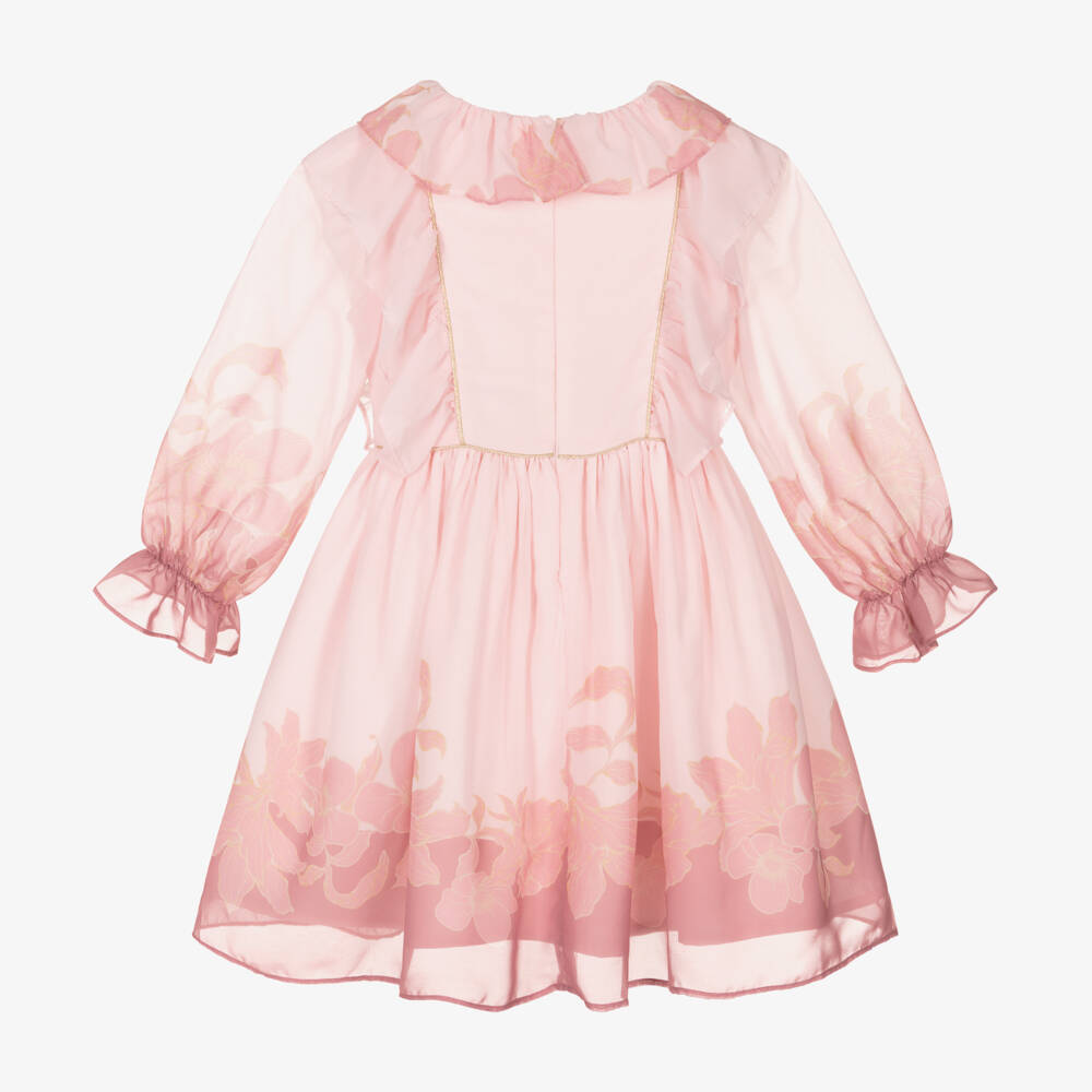 Patachou-Girls Delicate Pink Chiffon Gown | Childrensalon Outlet