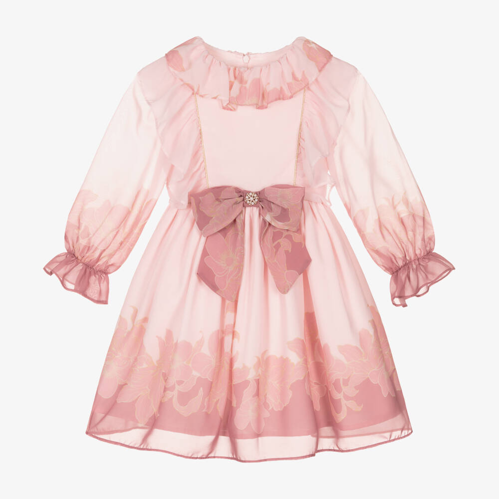 Patachou-Girls Delicate Pink Chiffon Gown | Childrensalon Outlet