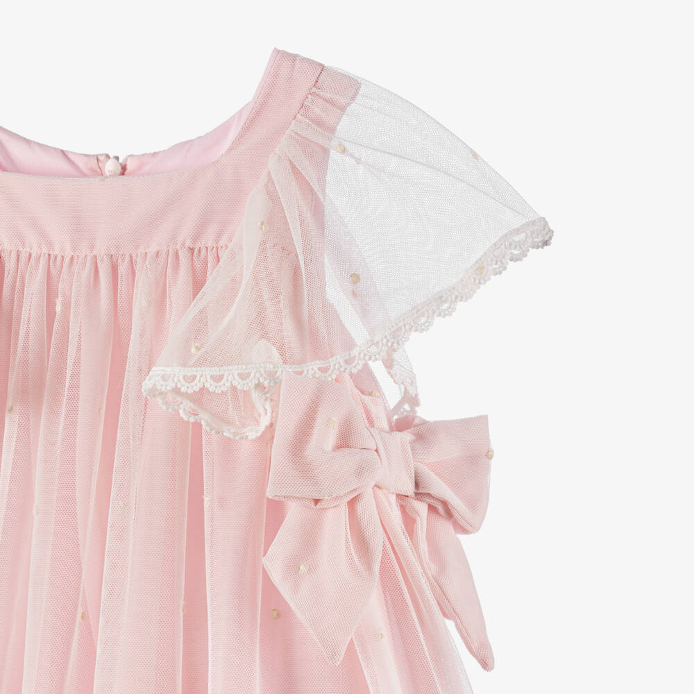 Patachou-فستان دانتيل وردي ناعم للبنات | Childrensalon Outlet