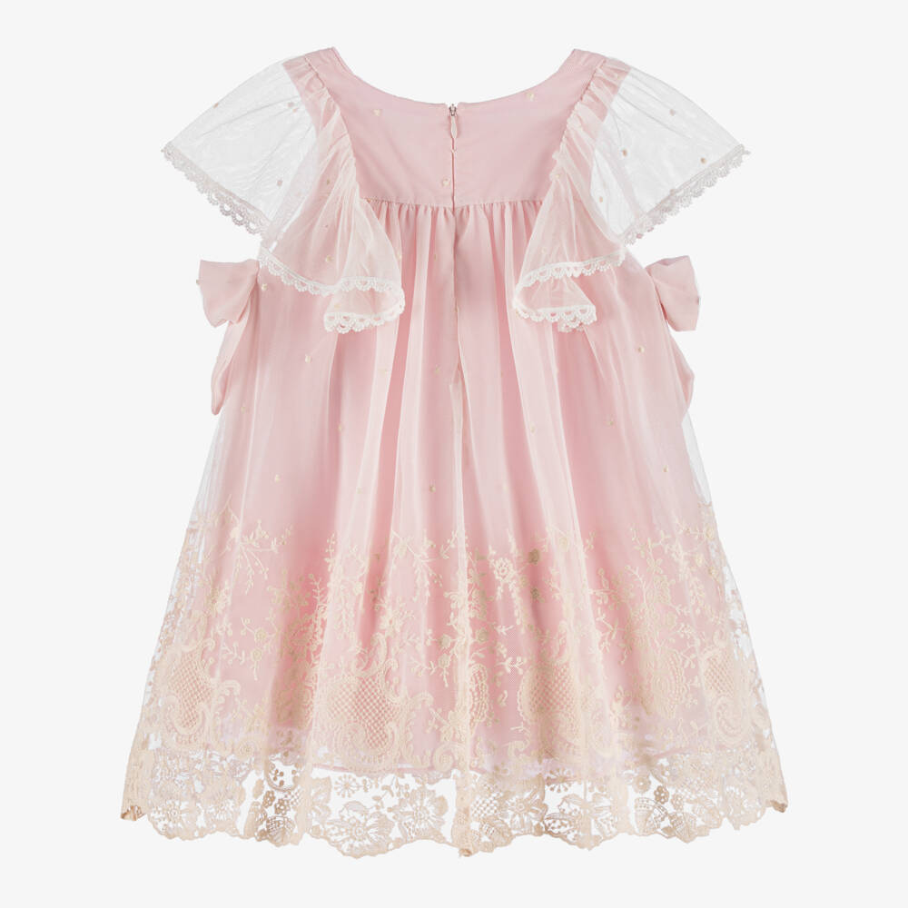 Patachou-فستان دانتيل وردي ناعم للبنات | Childrensalon Outlet