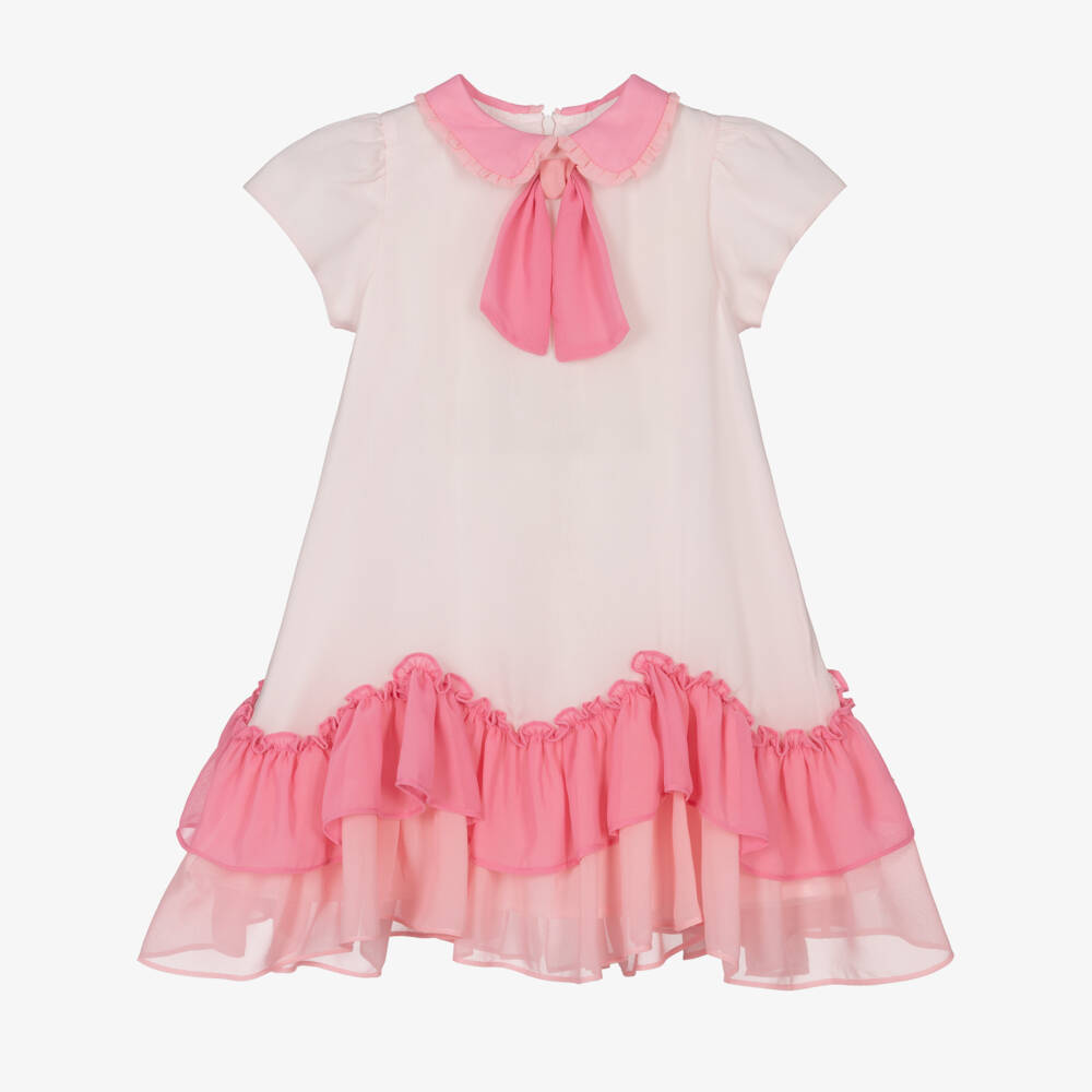 Patachou-Нежное розовое платье с оборками для девочек | Childrensalon Outlet