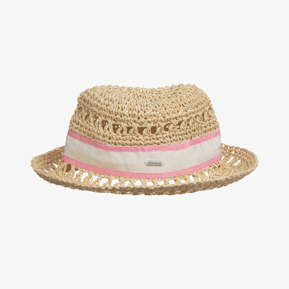 Patachou-Girls Elegant Beige Sun Hat | Childrensalon Outlet