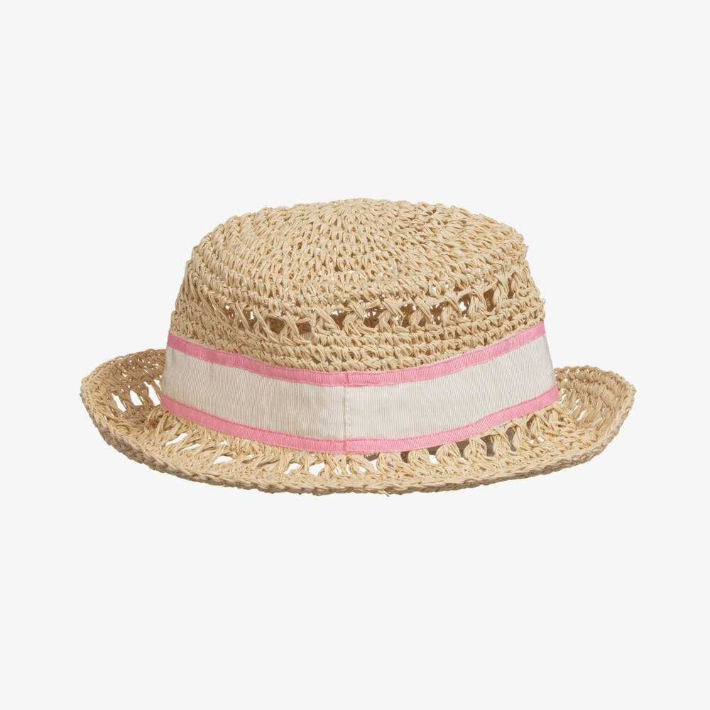 Patachou-Girls Elegant Beige Sun Hat | Childrensalon Outlet