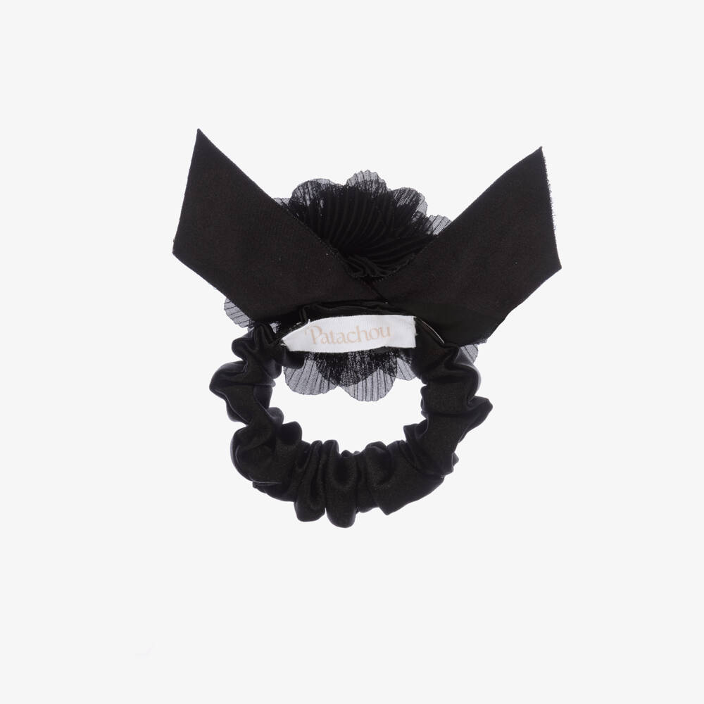 Patachou-Girls Elegant Black Floral Hairband | Childrensalon Outlet