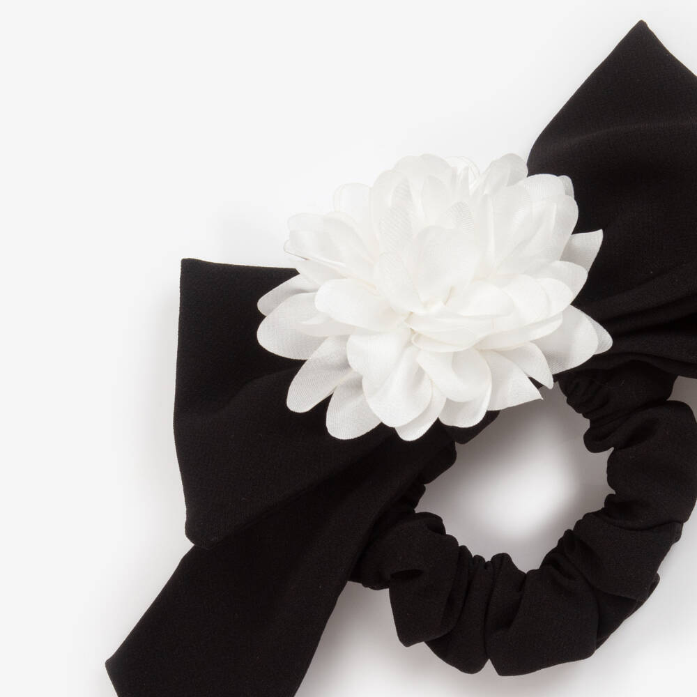 Patachou-طوق شعر فاخر باللون الأسود مزين بالورود للبنات | Childrensalon Outlet