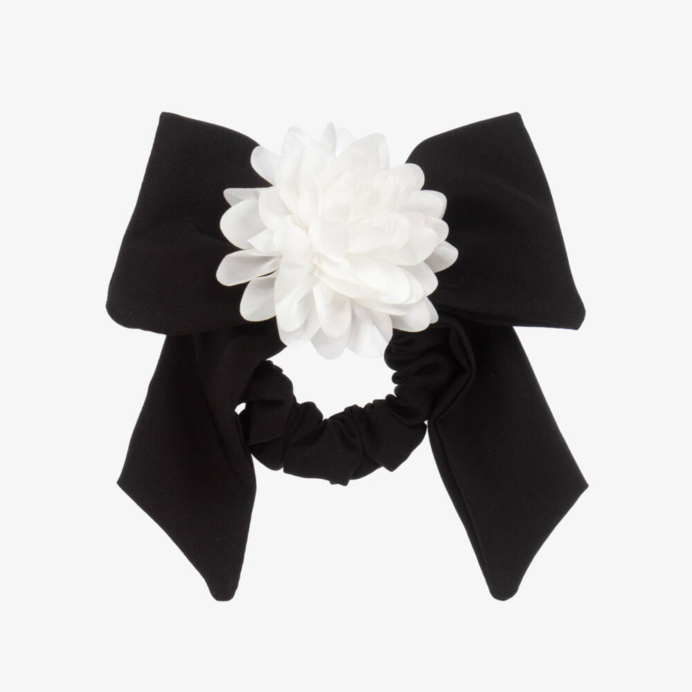 Patachou-Girls Elegant Black Floral Hairband | Childrensalon Outlet