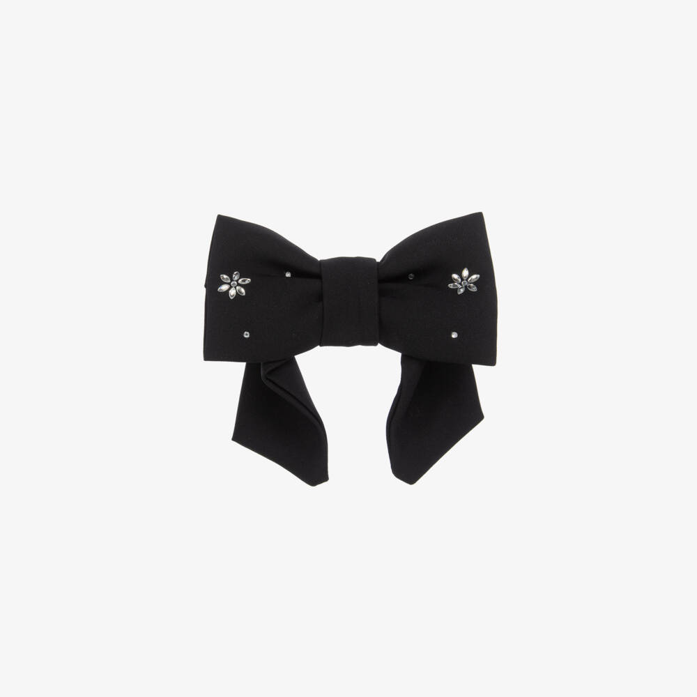 Patachou-Girls Elegant Black Hair Bow Clip | Childrensalon Outlet
