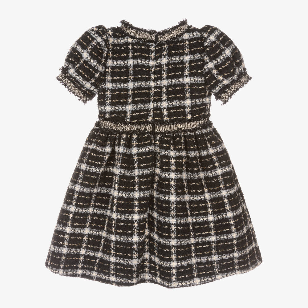 Patachou-Girls Elegant Black Tweed Dress | Childrensalon Outlet