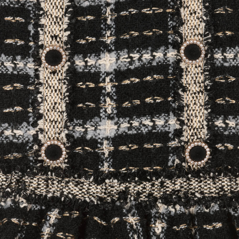 Patachou-Girls Elegant Black Tweed Dress | Childrensalon Outlet