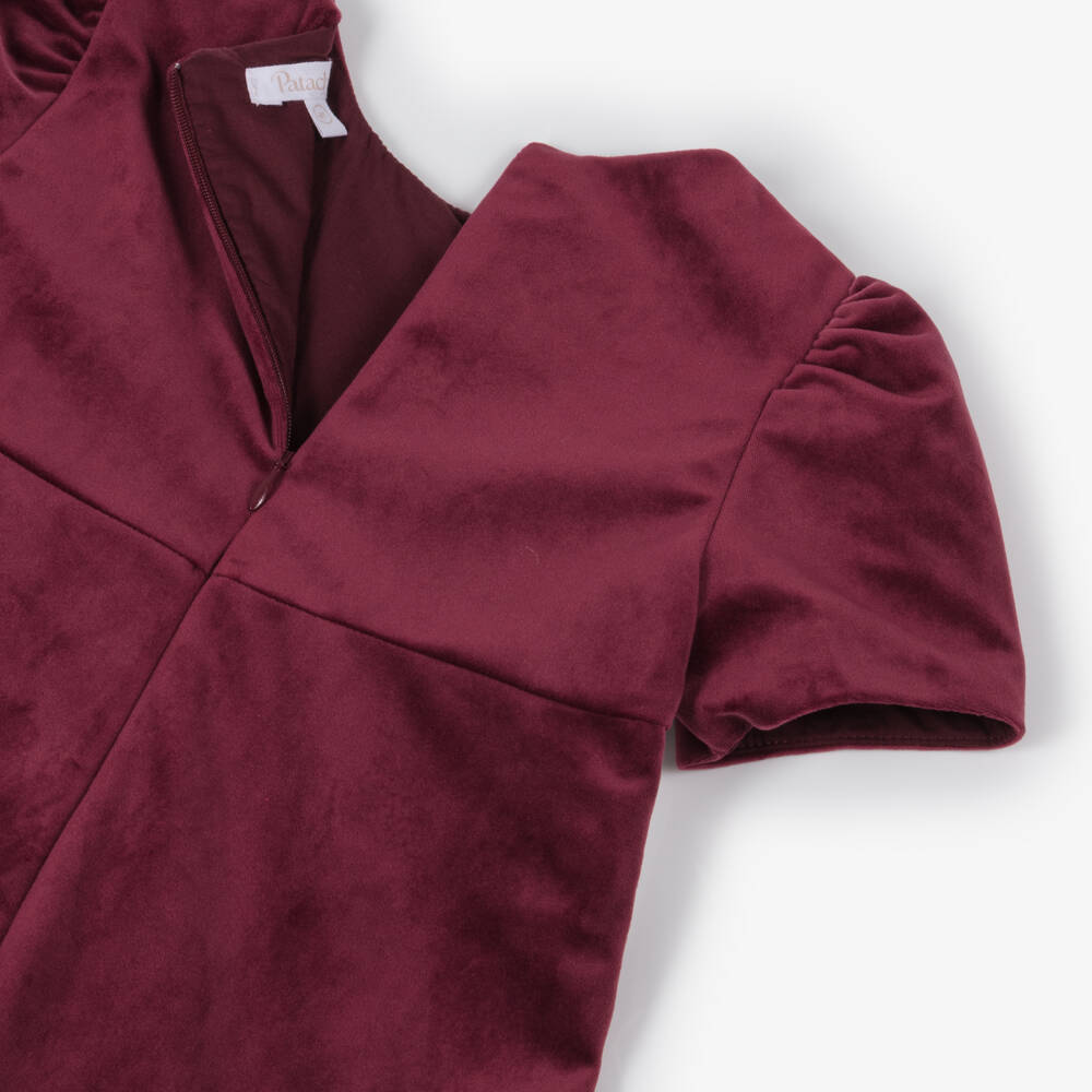 Patachou-فستان مخملي أنيق بلون خمري للبنات | Childrensalon Outlet