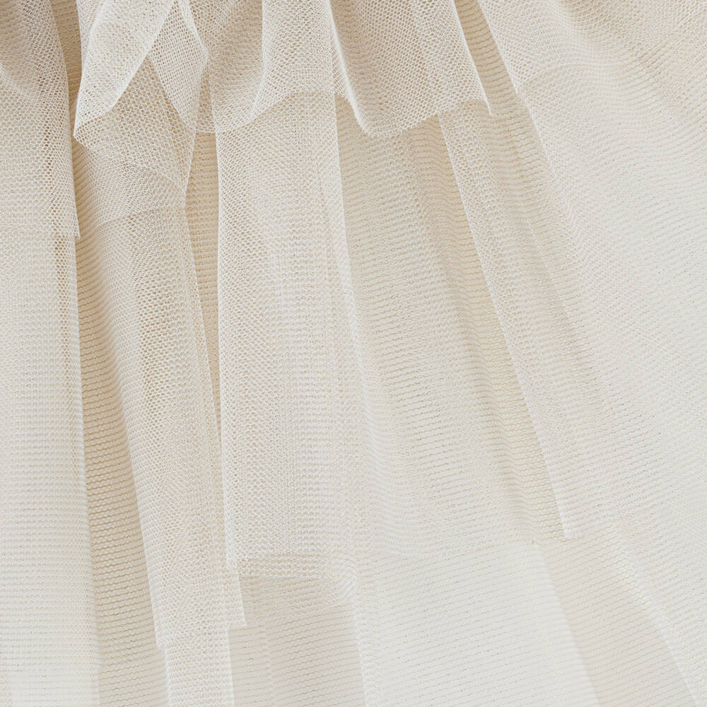 Patachou-Girls Elegant Golden & Ivory Tulle Gown | Childrensalon Outlet