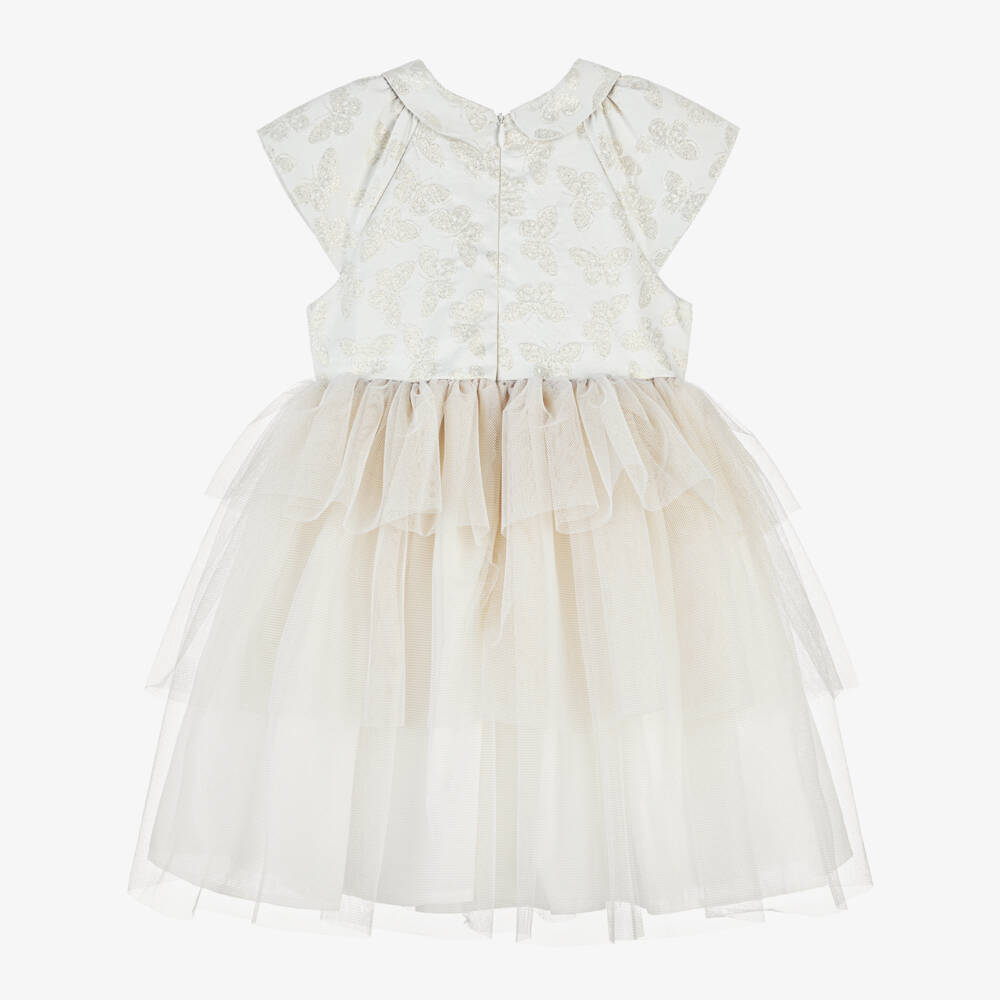 Patachou-Girls Elegant Golden & Ivory Tulle Gown | Childrensalon Outlet