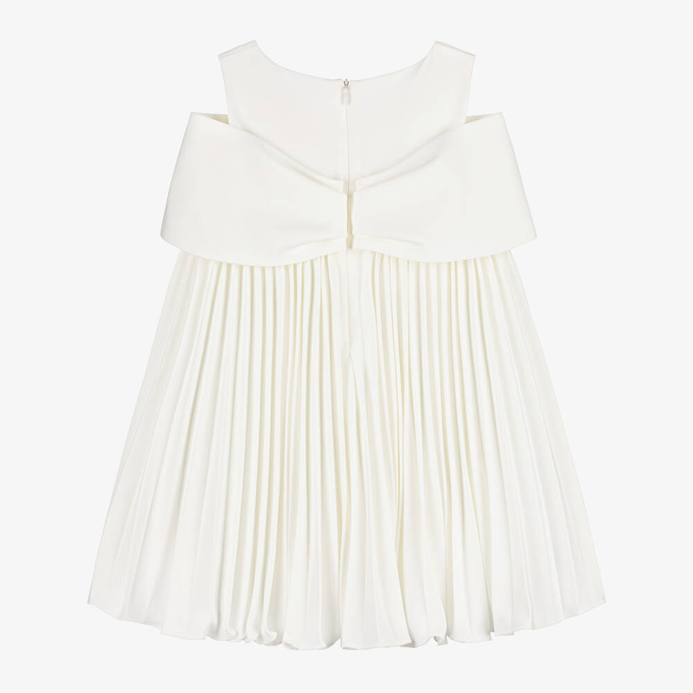 Patachou-Girls Elegant Ivory Bow Dress | Childrensalon Outlet